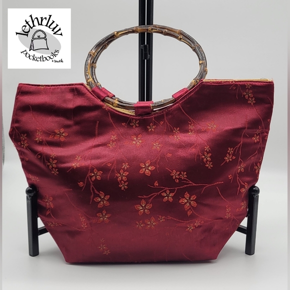 Handbags - Asian Satin Brocade Bamboo Bag